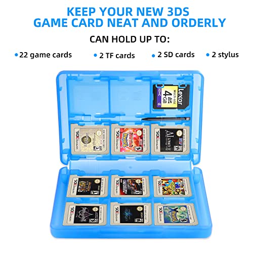 Xahpower 3DS Game Holder Card Case, 28-in-1 Game Holder Card Case Compatible with Nintendo NEW 3DS / NEW 3DS XL / 3DS / 3DS XL / DSi / DSi XL / DS / NEW 2DS /NEW 2DS XL / 2DS/ 2DS XL Catridge Storage Box (Blue) - Image 3