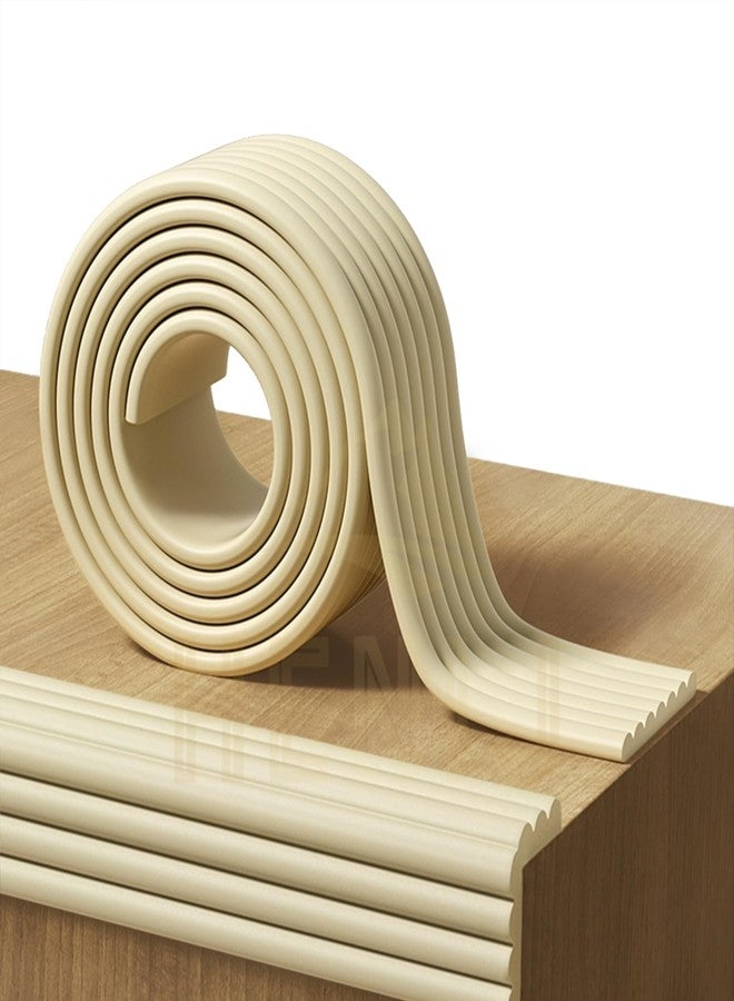 HENIJ Soft Extra Dense Furniture Table Wall Edge Protectors Foam Baby | Safety Bumper Guard Protector, Table Protection Strip, Kids Safety Corner Strip (6.5 Ft Long, 8 CM Wide, Cream, Pack of 1) - Image 1