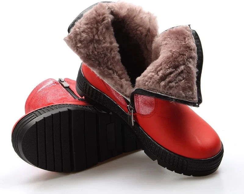 فاست ستيب Leather & Shearling Kids Classic Boots 769KXA125