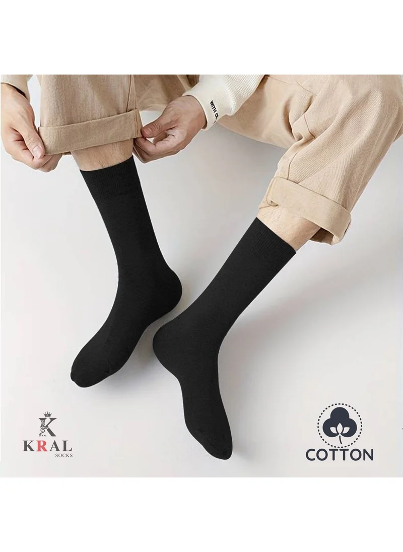 Kral Socks Summer Combed Cotton Men's Medium Long Socks (12 Pieces) Perfumed