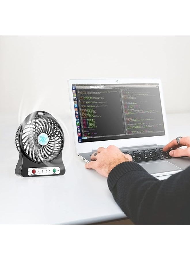 erorex Rechargeable Portable Fan Led Light Air Cooler Mini Desk Usb Fan Third Wind Fan Without Battery Cooling Handheld Mini Fan Green  - Image 3