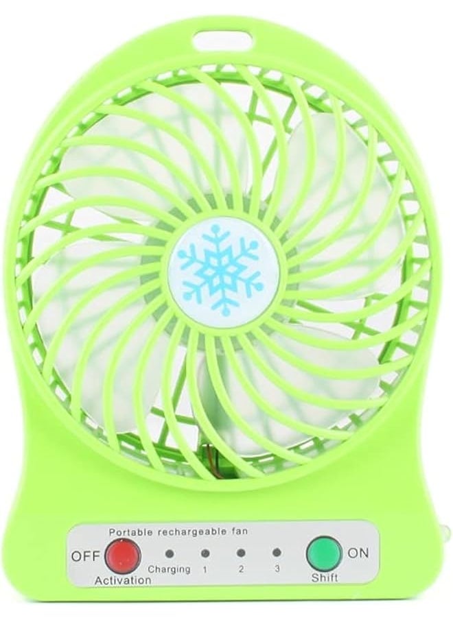 erorex Rechargeable Portable Fan Led Light Air Cooler Mini Desk Usb Fan Third Wind Fan Without Battery Cooling Handheld Mini Fan Green  - Image 1