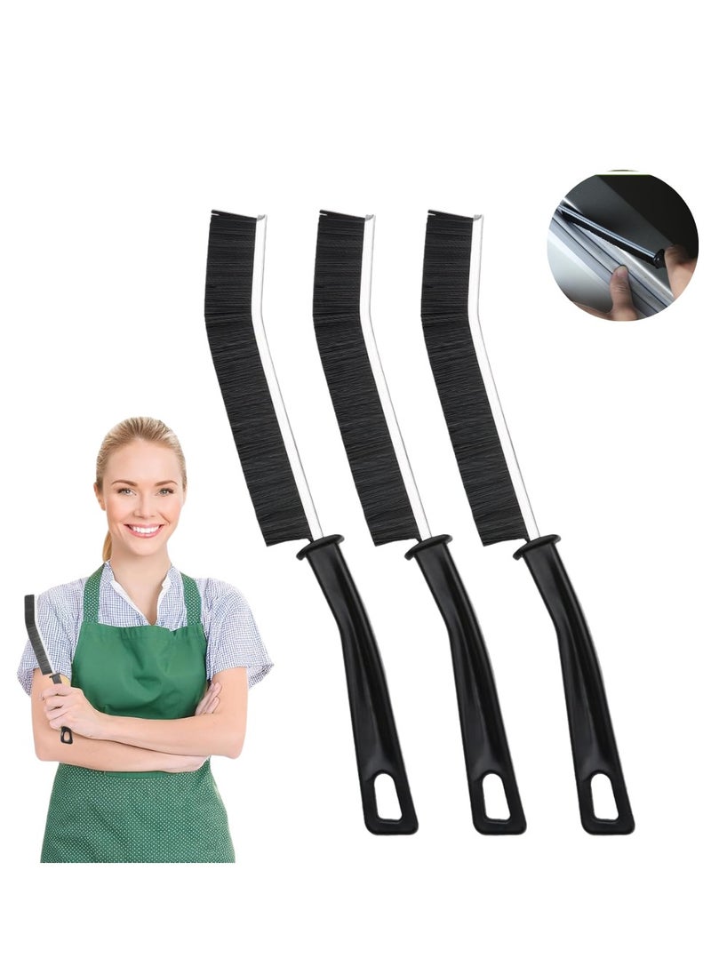 T NEWFUN 3pcs Hard Bristle Crevice Cleaning Brush, Home Essentials, Multifunctional Gap Cleaning Supplies for Kitchen, Bathroom, Toilet, Window, Vehicle, Faucets, Grout, Home (Black)  - Image 1