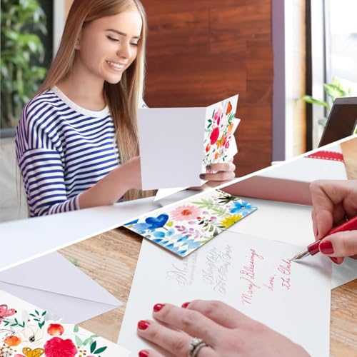OFIFO® 24 Pcs Watercolor Flower Pattern Envelopes, 4 Designs, Decorative Floral Stationery Envelopes for Letters, Invitations, and Greeting Cards - Image 5