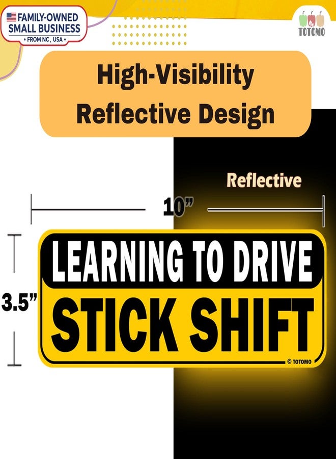 TOTOMO Learning to Drive Stick Shift Stay Back May Roll Back Car Magnet - Reflective Bumper Magnet Sticker for New Manual Transmission Learners Eye-Catching Design - Image 3