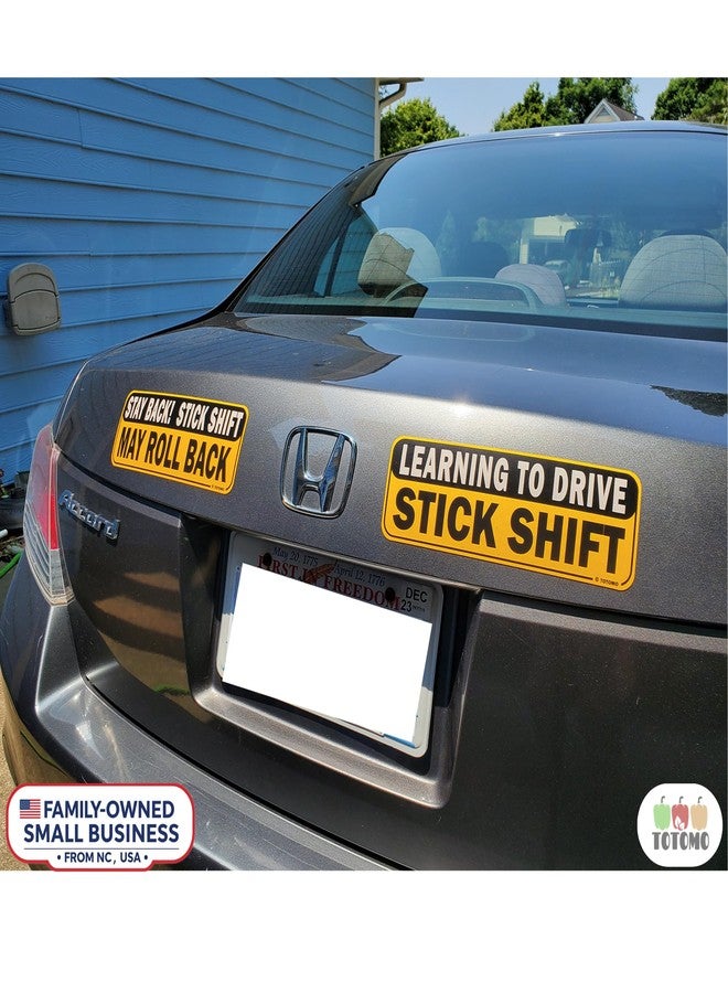 TOTOMO Learning to Drive Stick Shift Stay Back May Roll Back Car Magnet - Reflective Bumper Magnet Sticker for New Manual Transmission Learners Eye-Catching Design - Image 5
