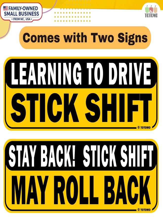 TOTOMO Learning to Drive Stick Shift Stay Back May Roll Back Car Magnet - Reflective Bumper Magnet Sticker for New Manual Transmission Learners Eye-Catching Design - Image 2
