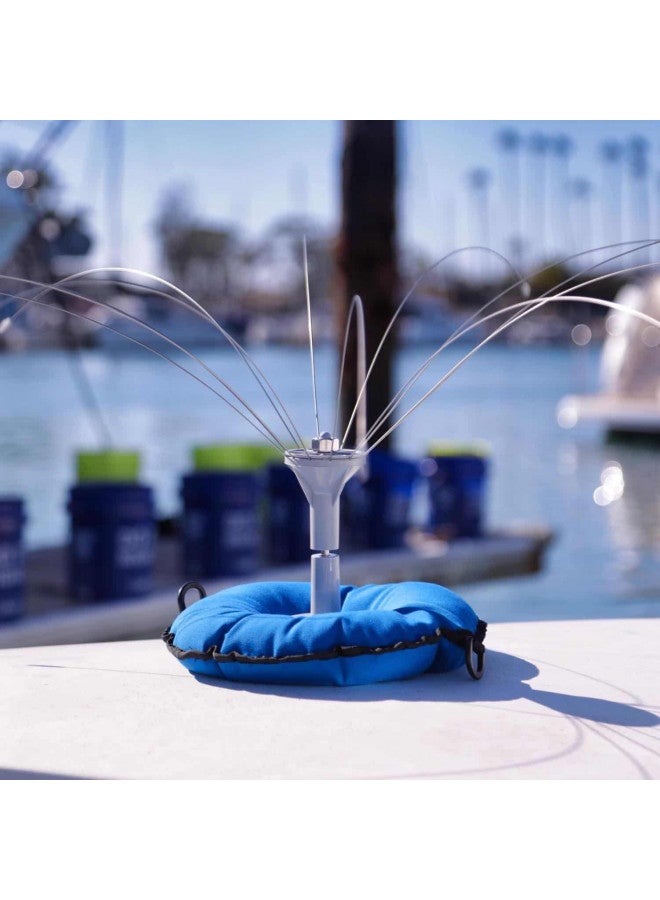 BIRD.B.GONE Bird B Gone - Weighted Sand Bag Base (6.5 lbs) - Stabilizer for Bird Spider 360 & Repeller 360 Deterrents - Weatherproof Blue Canvas - for Boats and Docks - Portable - Installation Hardware Included - Image 3