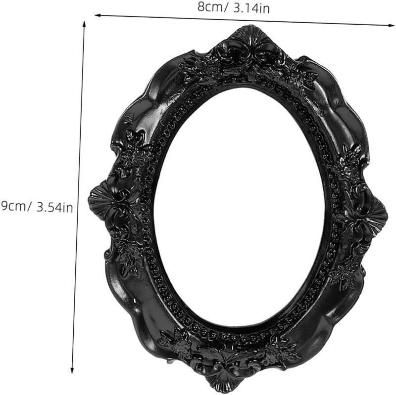 6pcs Oval Small Picture Frame Set Black Photo Frame Kit for Tabletop Display Decorative Photo Ornaments for Home Décor and Gallery Wall - Image 2