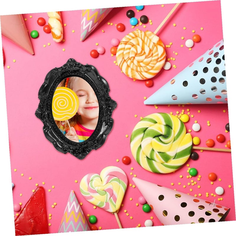 6pcs Oval Small Picture Frame Set Black Photo Frame Kit for Tabletop Display Decorative Photo Ornaments for Home Décor and Gallery Wall - Image 5