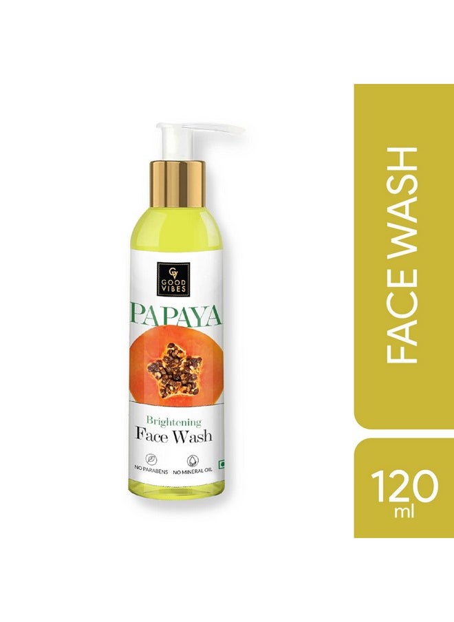 Good Vibes Papaya Brightening Face Wash 120 Ml - Radiant Glowing Moisturizing Brightening Anti Ageing Pore Cleansing Formula For All Skin Types, Natural, No Parabens & Mineral Oil, No Animal Testing  - Image 3
