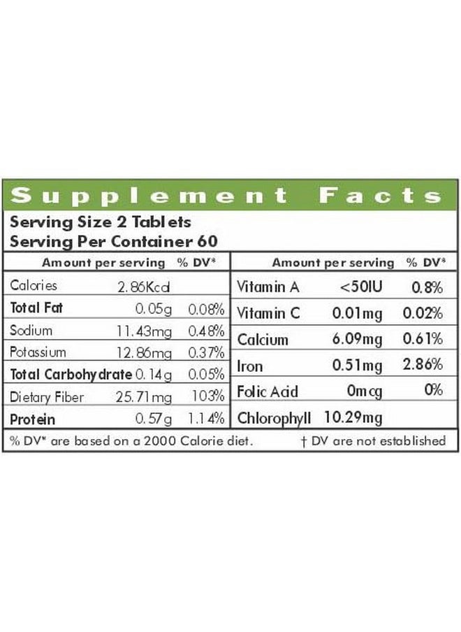 HERBAL HILLS Herbal Hills Spirulina Tablets (120 Count Pack of 1)  - Image 3