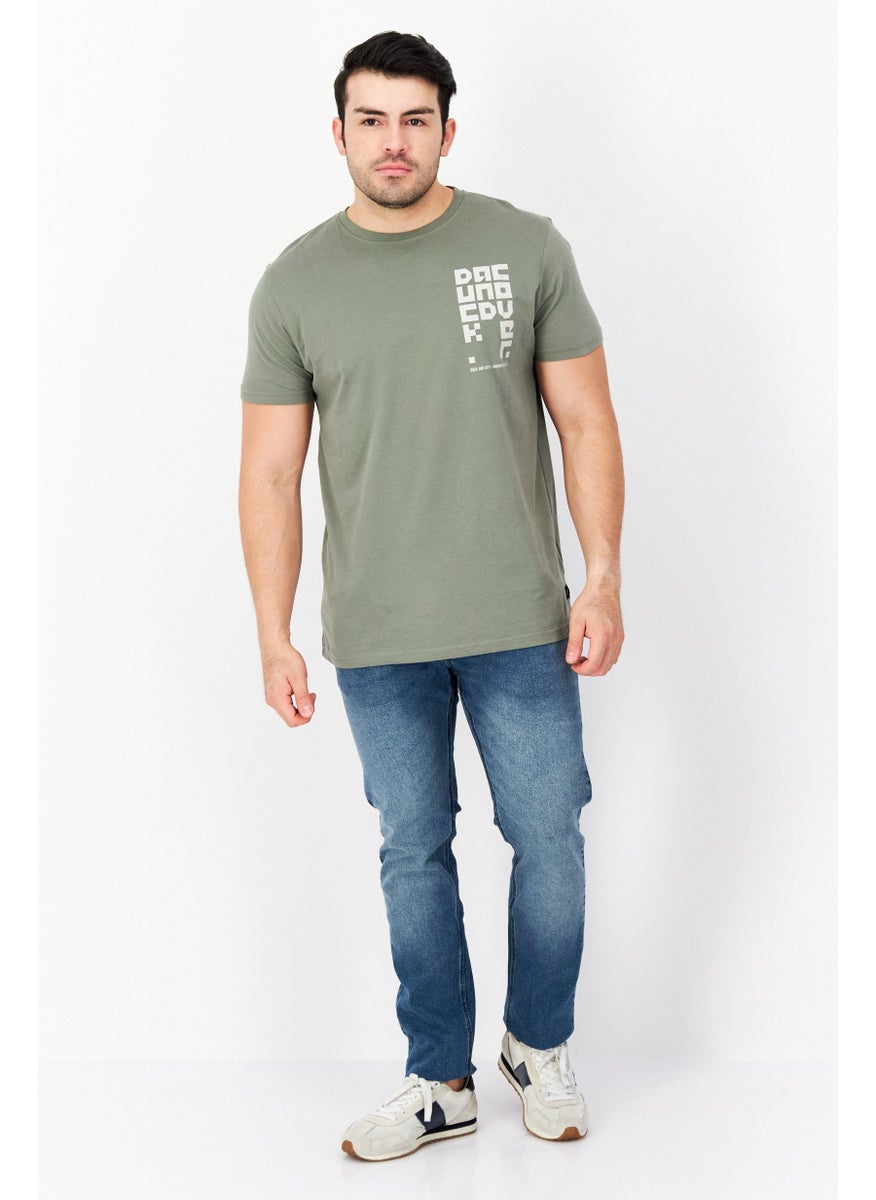 Men Crew Neck Short Sleeves Printed T-Shirt, Olive - pzsku/ZD253E34BBF85E4FFC787Z/45/_/1726109014/61a9ed15-ef93-4ede-a8c1-986c15a6a31c