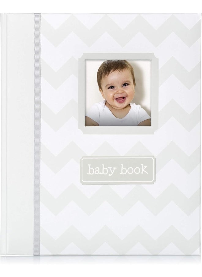 pearhead Pearhead Little Pear Chevron Baby Book, Baby Keepsake, Baby Memory Book, Baby Girl or Baby Boy Photo Album Gender-Neutral, Gray  - Image 1