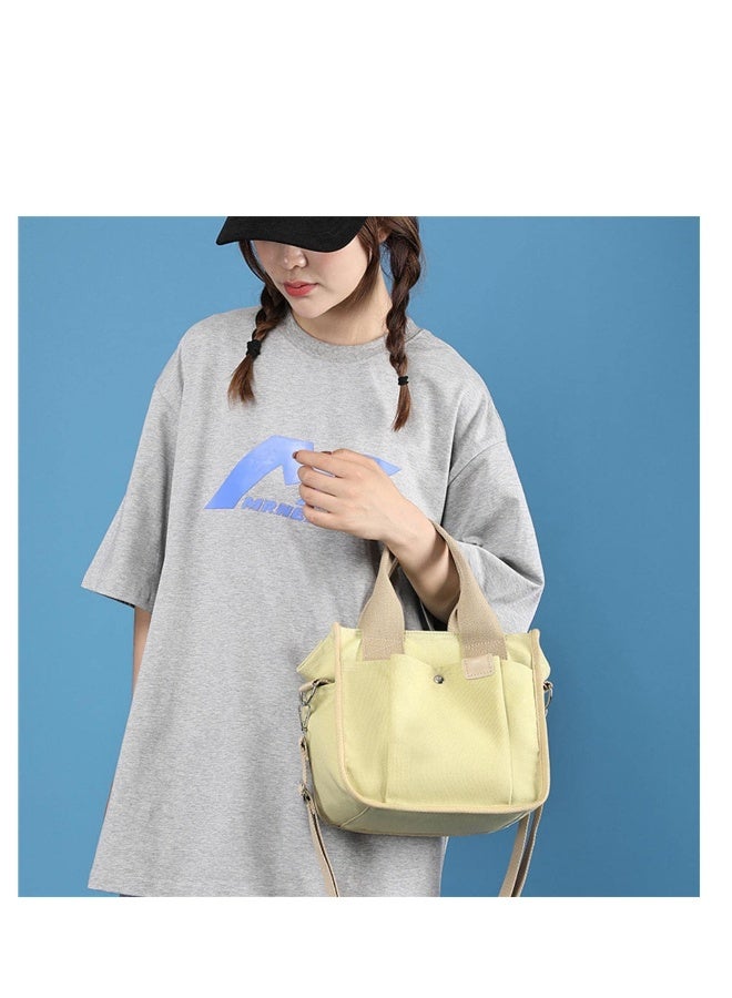 Spacious Multi-Pocket Canvas Handbag for Women - Durable & Stylish Reusable Tote with Comfortable Handle - Image 4