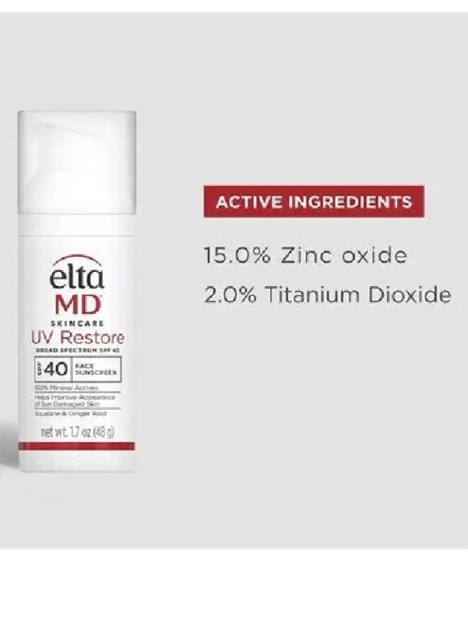 EltaMD UV Restore Broad-Spectrum SPF 40 Sunscreen, 1.7 oz (48 g) - Image 1