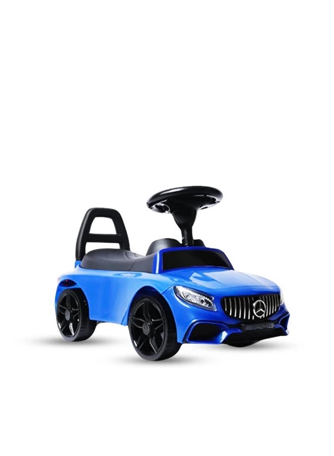 Toy Box Kids Ride-On Car, Mercedes With Music Steering Wheel & Backrest - Blue