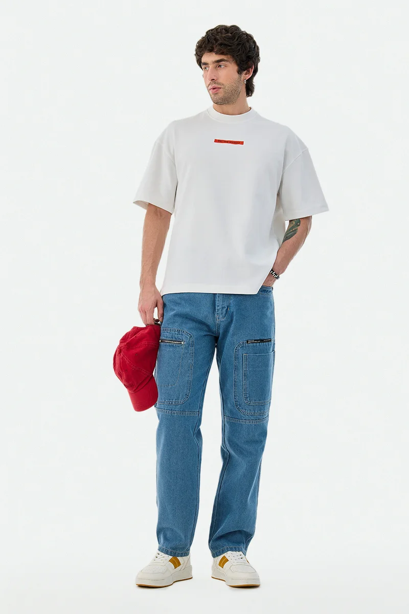 سنيتش Blue Solid Regular Fit Streetwear Cargo