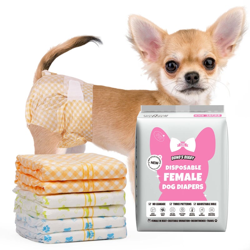 Dono Dog Diapers Female-60Pcs, Disposable Doggie Diapers with Wetness Indicator, Super Absorbent Leak-Proof Pet Puppy Diaper for Female Dogs in Peeing or Elderly Incontinence - Image 1