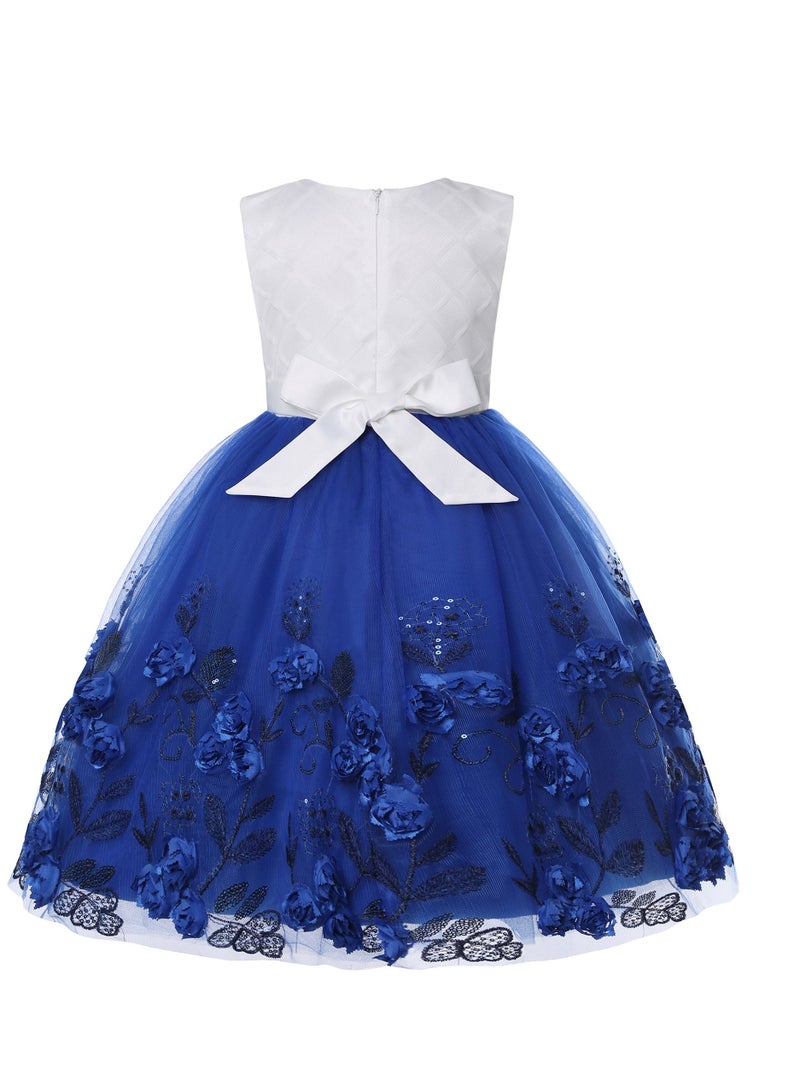 Loquat Fashion Girls Princess Dress Blue - Image 2