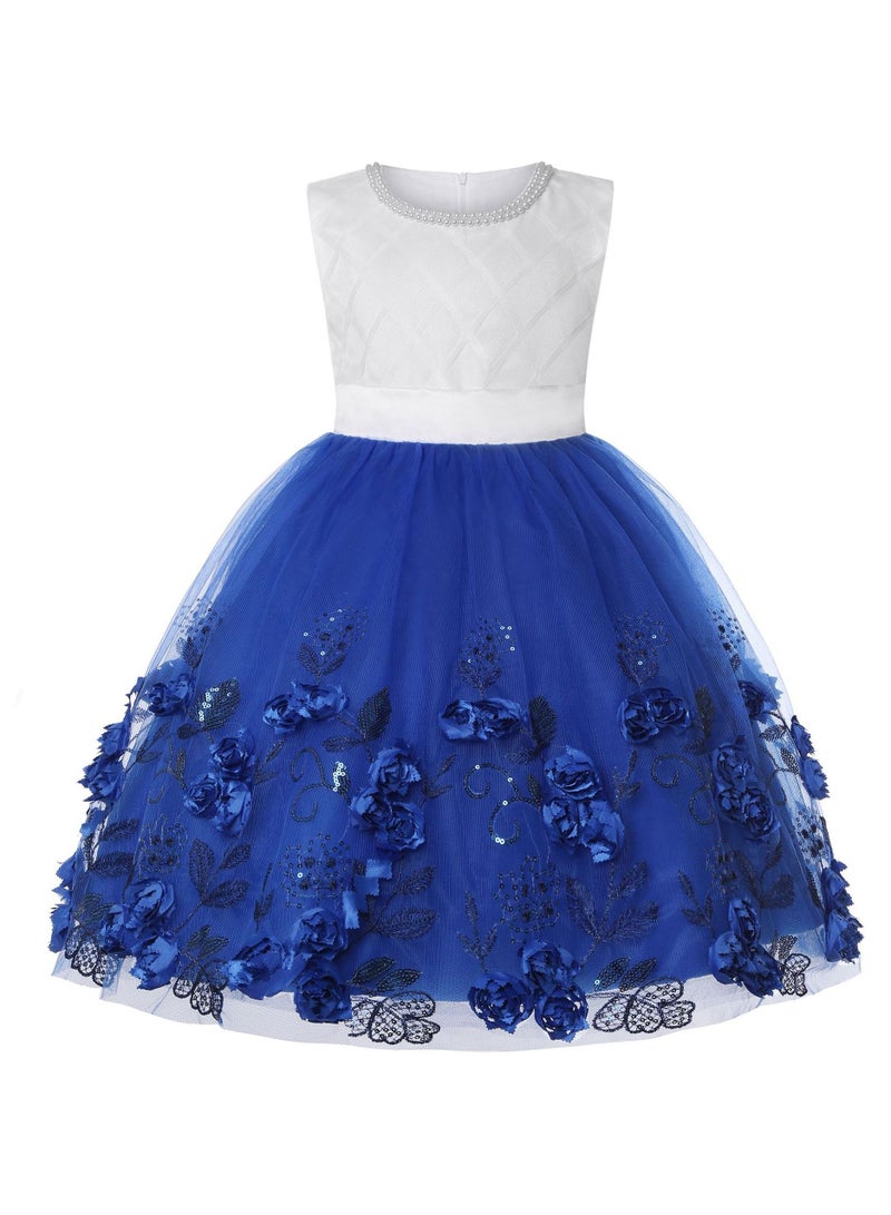 Loquat Fashion Girls Princess Dress Blue - Image 1