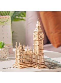 Robotime ROBOTIME 3D Puzzle for Adults Wooden Craft Kits for Teens DIY Construction Model Kit with LED Light to Build Educational Big Ben Set Toys Birthday Gifts  - Image 4