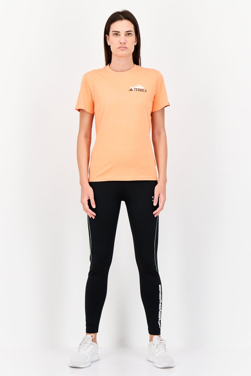 Adidas Adidas X Terrex Women Sportswear Fit Short Sleeve Outdoor T-Shirts, Orange - Image 2