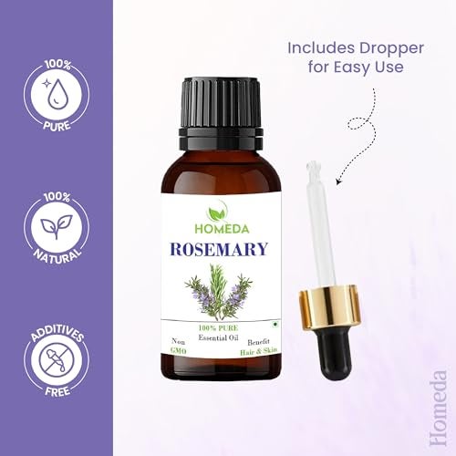 Homeda Rosemary Essential Oil for Hair Growth (15 ML) Pure Rosemerry Oil, Skin and Body, Rosemarry Essential, Rose mary - Image 3