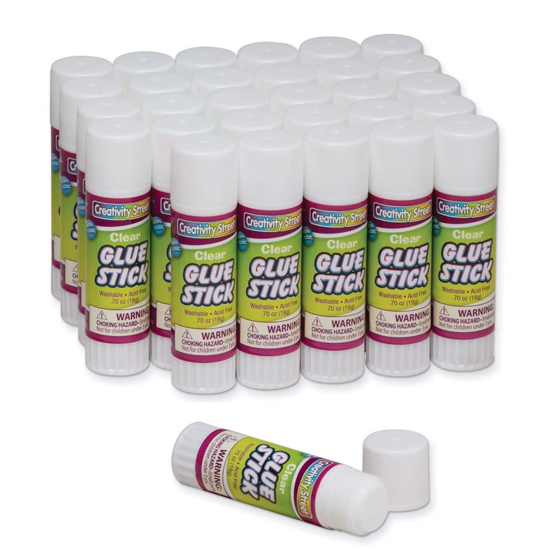 Creativity Street Large Glue Sticks 30Pack White 70Ounce
