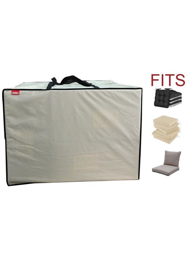 acoveritt Outdoor Square Cushion/Cover Storage Bag, Protective Zippered Storage Bags with Handles, 32''L x 32''W x 24''H Beige - Image 5