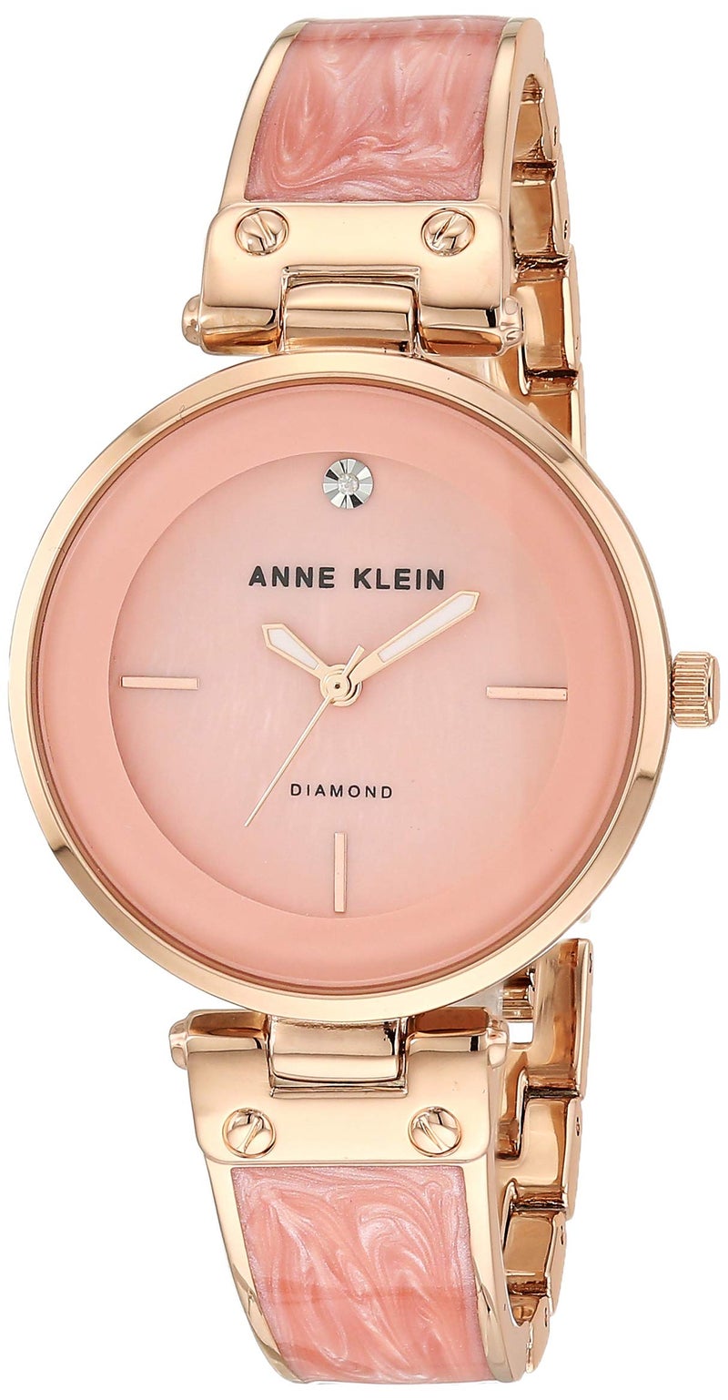 ANNE KLEIN ساعة أن كلاين النسائية بقرص ماسي حقيقي (الموديل: AK/2512LPRG) - Image 1