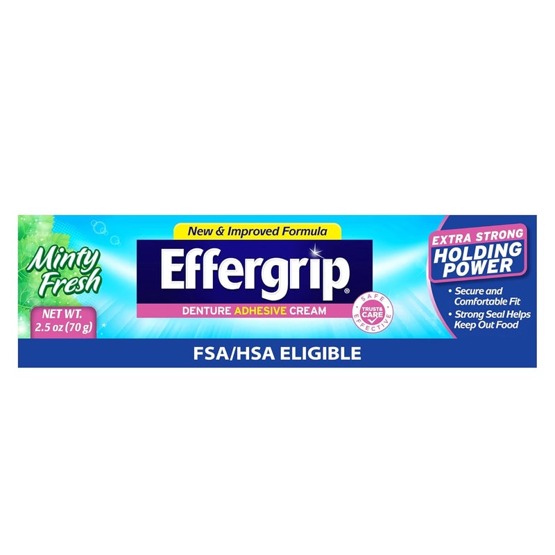 Effergrip Denture Adhesive Cream Extra Strong Denture Holding Power 25 OZ - Image 1