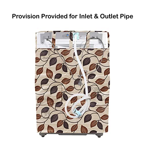 E-Retailer Washing Machine Cover for Front Load 5kg to 7.5kg | Light Weight Dustproof Cover with Zip Enclosure | Leaf Fully Automatic Washer Protector for Indoor Outdoor Use | Size 23x23x35 Inch - Image 3