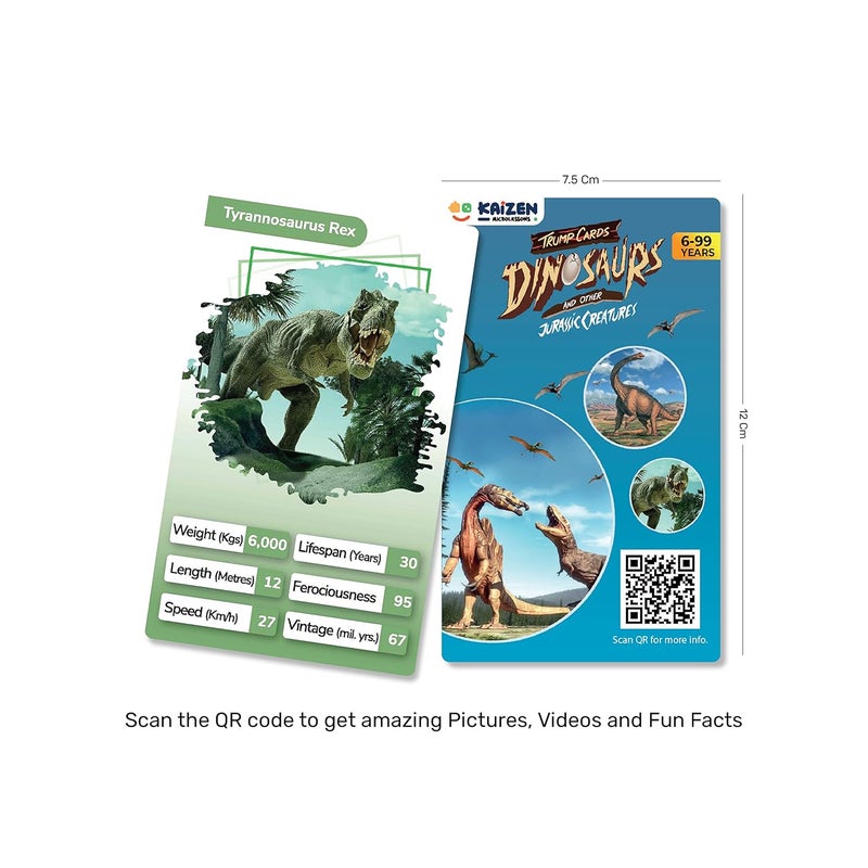 Kaizen MicroLessons Trump Card Game for Age 6-13. Learn While Playing. (Trumps: CarsDinos) - Image 2