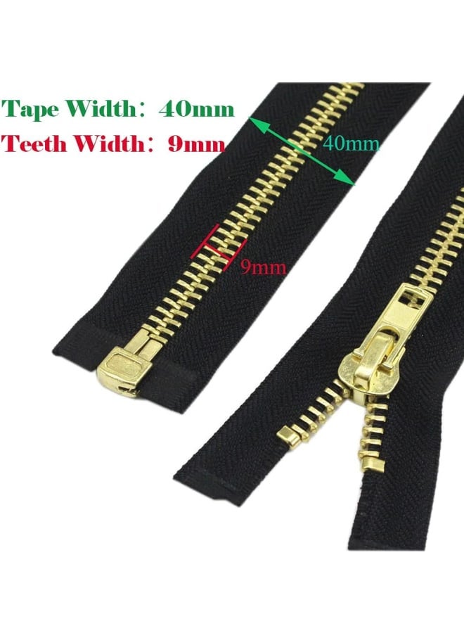 #10 25 Inch Brass Separating Jacket Zipper Right Handed Heavy Duty Metal Zipper for Men's Jackets Coats Sewing Crafts (25" Right Hand) - Image 5