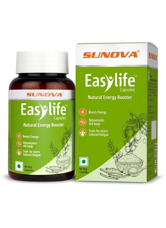 sunova - Easylife - Moringa Spirulina Ashwagandha Grape Seed Gokshura (60 Capsules) X Pack Of 2 - Image 1