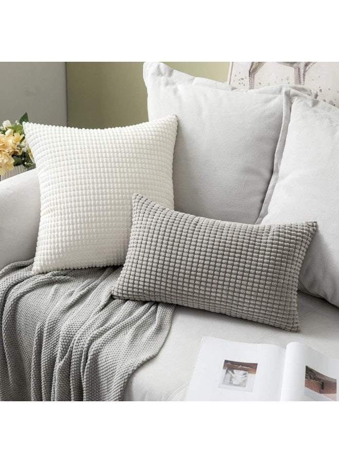 MIULEE MIULEE Pack of 2 Christmas Pillow Covers 18 x 18 Inch Cream White Super Soft Corduroy Decorative Throw Pillows Couch Home Decor for Cushion Sofa Bedroom Living Room - Image 3