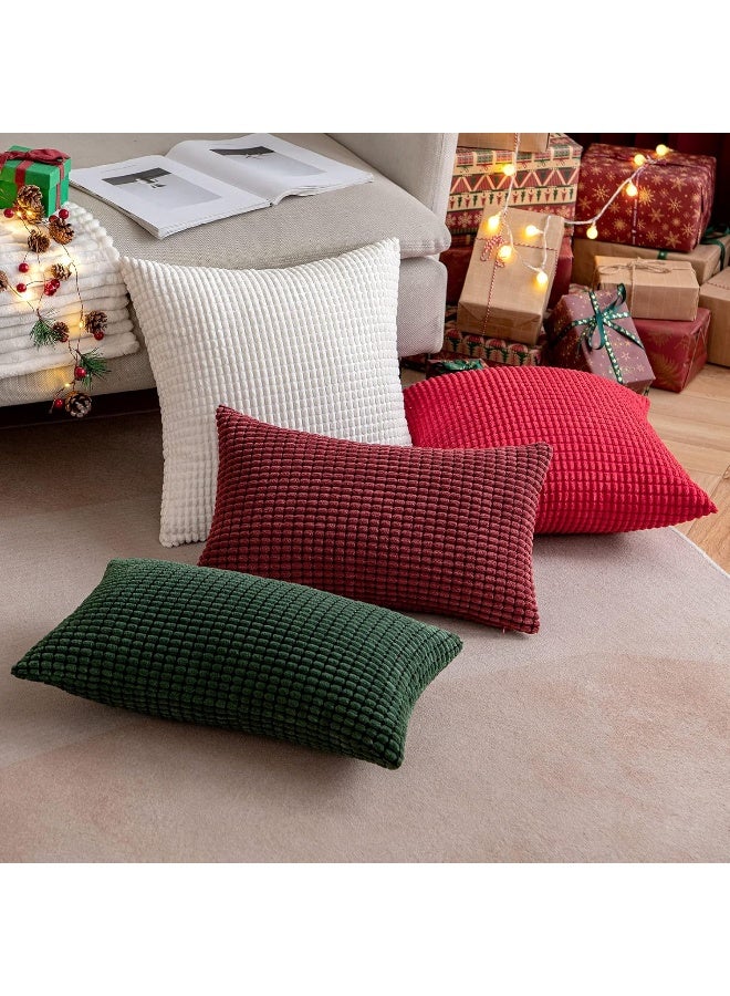 MIULEE MIULEE Pack of 2 Christmas Pillow Covers 18 x 18 Inch Cream White Super Soft Corduroy Decorative Throw Pillows Couch Home Decor for Cushion Sofa Bedroom Living Room - Image 5