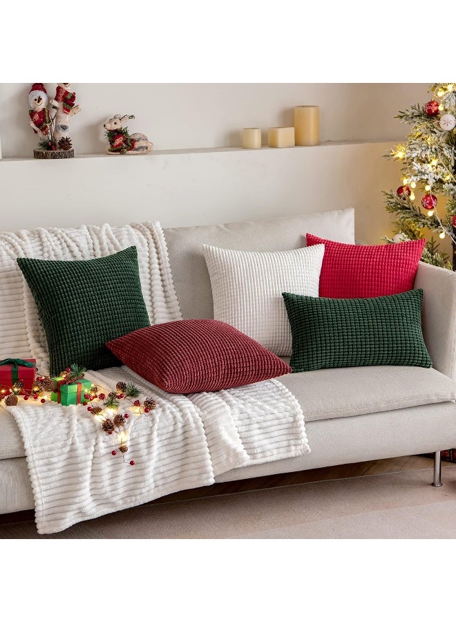 MIULEE MIULEE Pack of 2 Christmas Pillow Covers 18 x 18 Inch Cream White Super Soft Corduroy Decorative Throw Pillows Couch Home Decor for Cushion Sofa Bedroom Living Room - Image 4