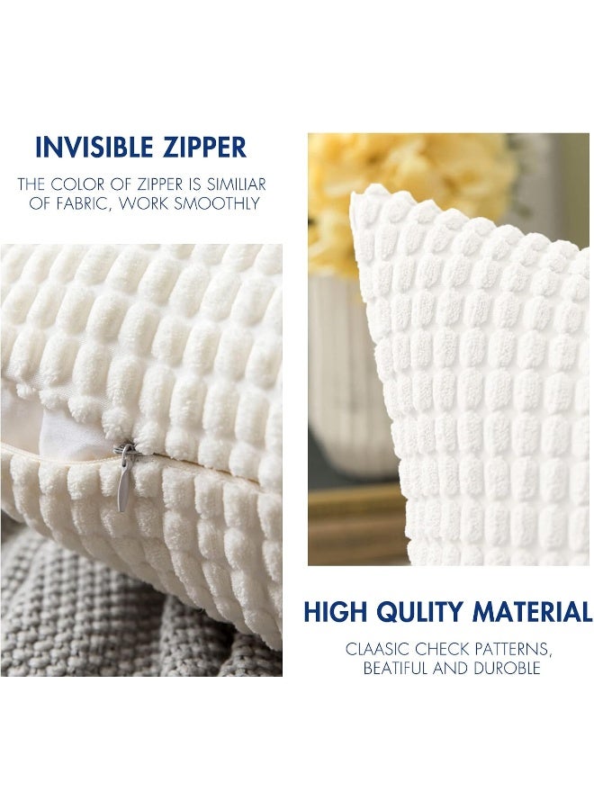 MIULEE MIULEE Pack of 2 Christmas Pillow Covers 18 x 18 Inch Cream White Super Soft Corduroy Decorative Throw Pillows Couch Home Decor for Cushion Sofa Bedroom Living Room - Image 2