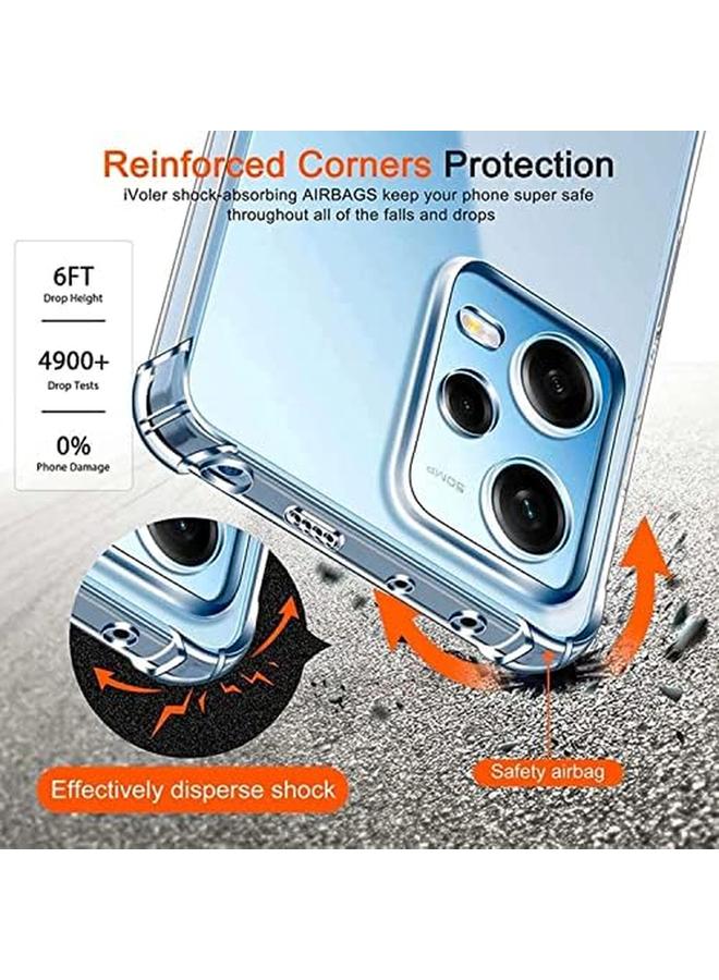 erorex 1 Plus 2 Plus 2Pcs Compatible With Xiaomi Redmi Note 12 Pro Tempered Glass Screen Protector And Case And Camera Lens Protector Clear Transparent Cover Hd Full Screen Tempered Glass Film Clear  - Image 3
