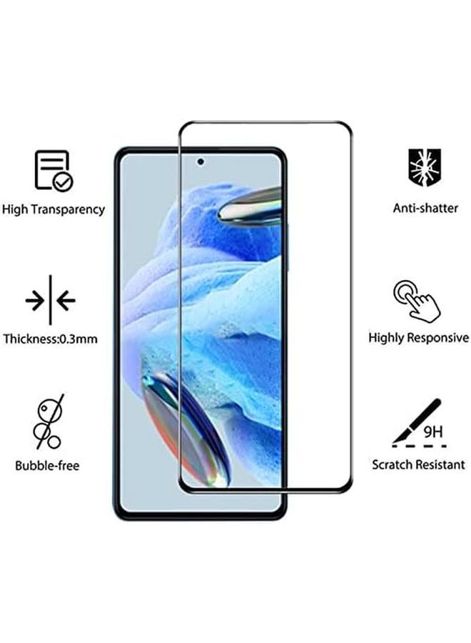 erorex 1 Plus 2 Plus 2Pcs Compatible With Xiaomi Redmi Note 12 Pro Tempered Glass Screen Protector And Case And Camera Lens Protector Clear Transparent Cover Hd Full Screen Tempered Glass Film Clear  - Image 4