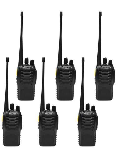 Promage Connect PC-WT710 Portable Radio Station Walkie-Talkies Six Pack, Compact And Lightweight Design, 1500 mAh Battery, Hands-free, For Outdoor Activities And Industrial Communication | 6 Pack