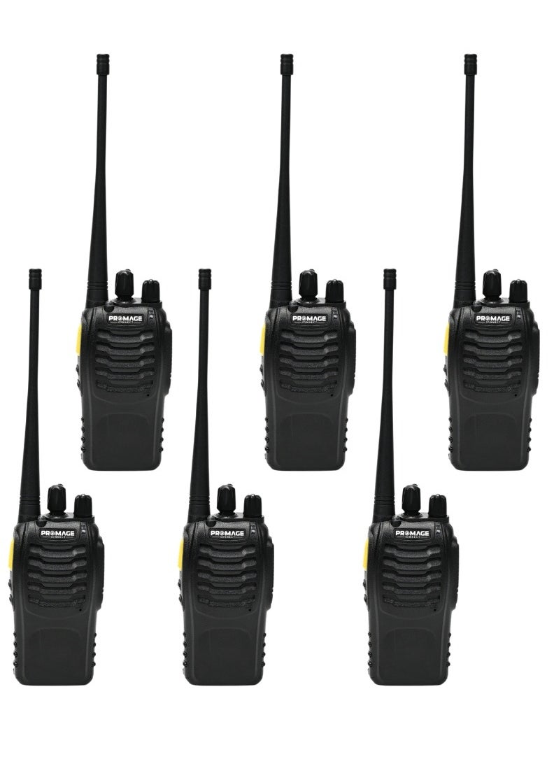 PROMAGE Promage Connect PC-WT710 Portable Radio Station Walkie-Talkies Six Pack, Compact And Lightweight Design, 1500 mAh Battery, Hands-free, For Outdoor Activities And Industrial Communication | 6 Pack  - Image 1