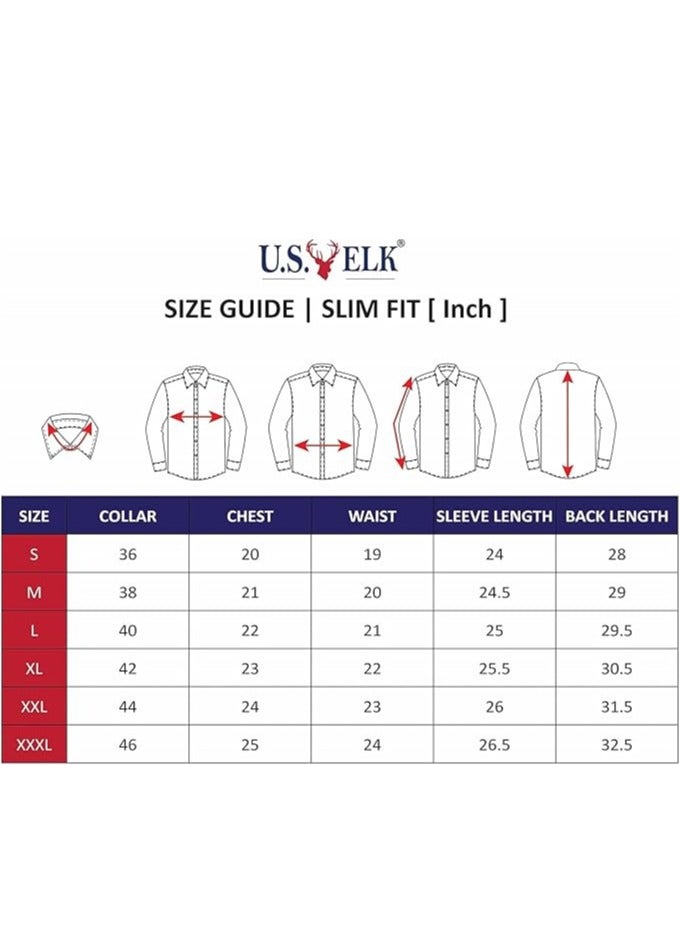 U.S. ELK Men's Button Down Shirt | Casual Slim Fit Shirt | Long Sleeve Oxford Shirts For Men | Smart Fit Cuff - Image 4
