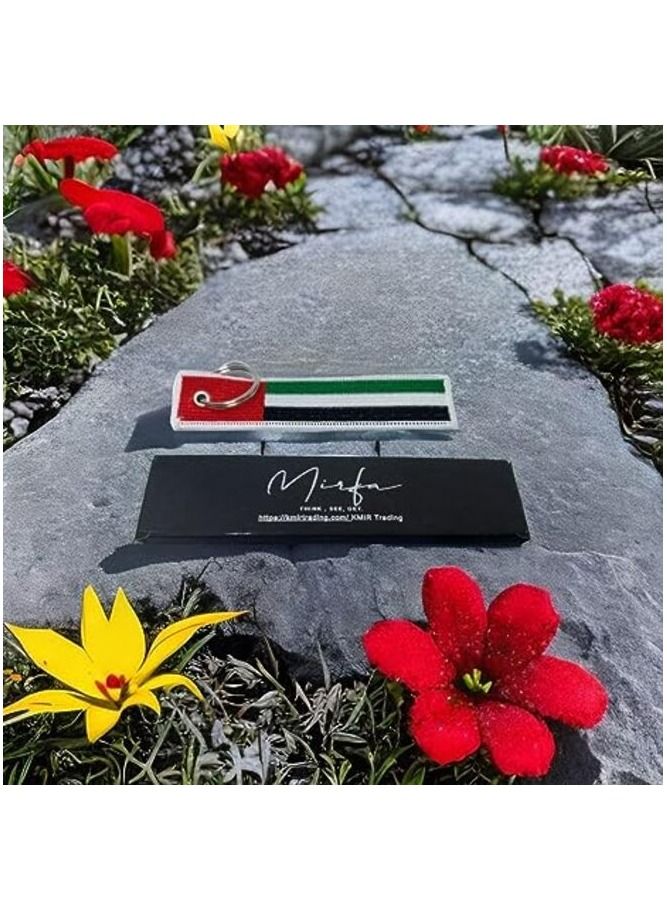 MIRFA UAE Flag Keychain Tag with Key Ring, EDC for Motorcycles, Scooters, Cars and Gifts Flag Key Chain, 100% Embroidered - Image 5