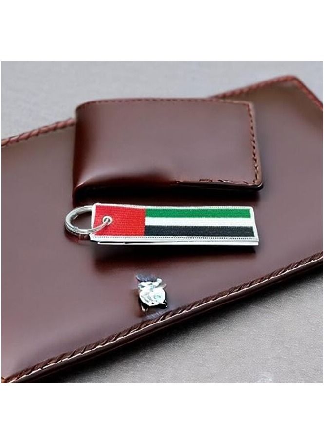 MIRFA UAE Flag Keychain Tag with Key Ring, EDC for Motorcycles, Scooters, Cars and Gifts Flag Key Chain, 100% Embroidered - Image 3