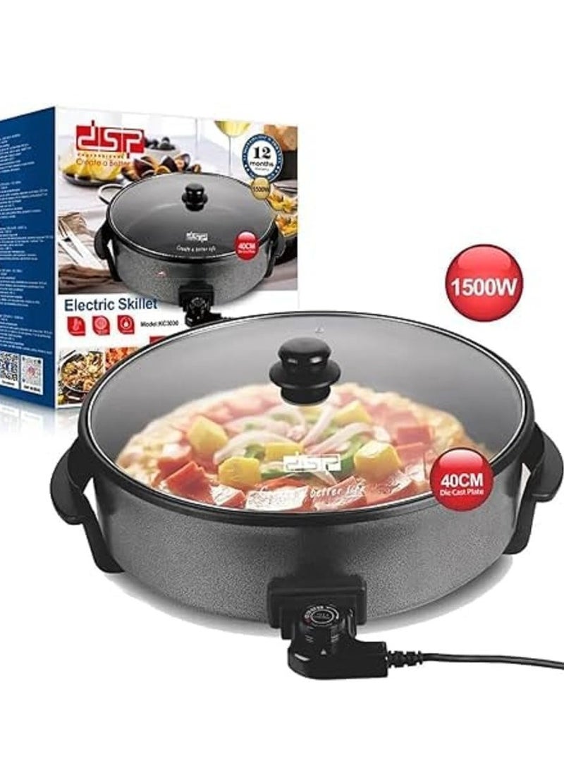سبيس شوب حلة طهي طعام كهربائي (7,5 لتر - 1500 وات) dsp KC3030A، اسود  - Image 1
