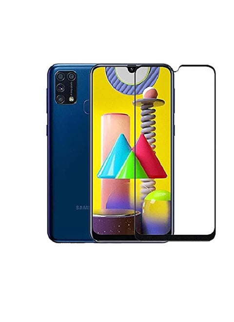 Tempered Glass Screen Protector With Anti-Scratch And Anti-Fingerprint For Samsung Galaxy M31 - Black