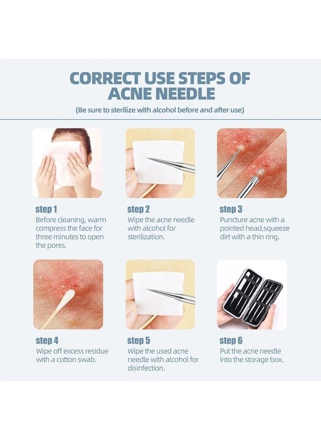 JPNK - Blackhead Remover Tool Comedones Extractor Acne Removal Kit for Blemish, Whitehead Popping, 6 Pcs Zit Removing for Nose Face Tools with a Leather Bag - Image 1